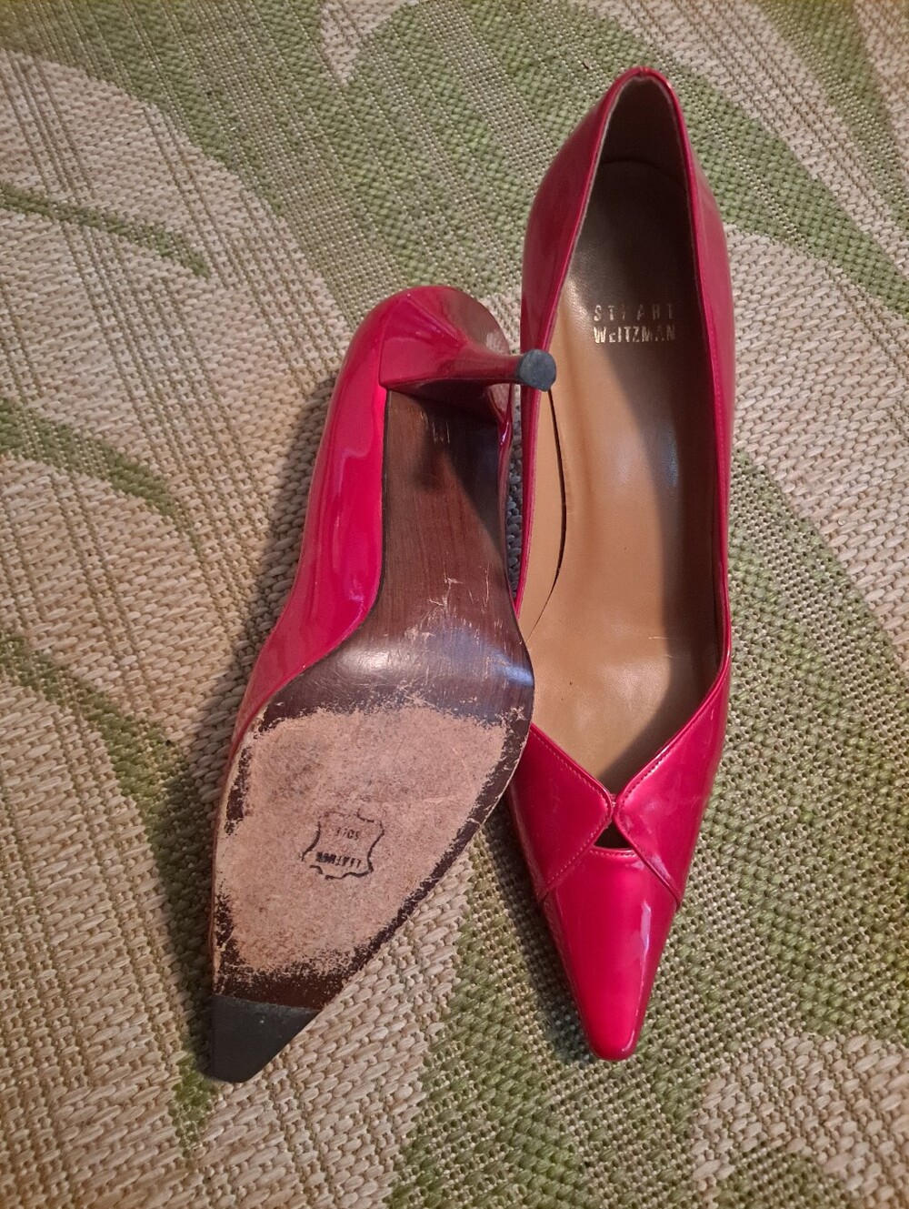 Stuart Weitzman Candy Red Patent Pointed-Toe Pumps - Picture 6 of 6
